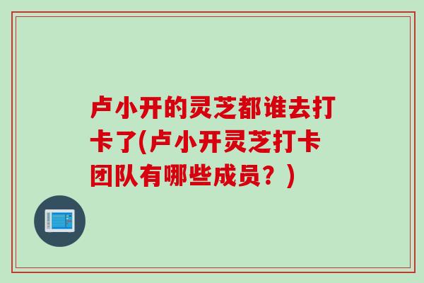 卢小开的灵芝都谁去打卡了(卢小开灵芝打卡团队有哪些成员？)
