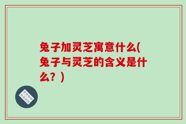 兔子加灵芝寓意什么(兔子与灵芝的含义是什么？)