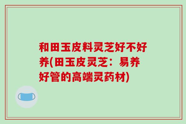 和田玉皮料灵芝好不好养(田玉皮灵芝：易养好管的高端灵药材)
