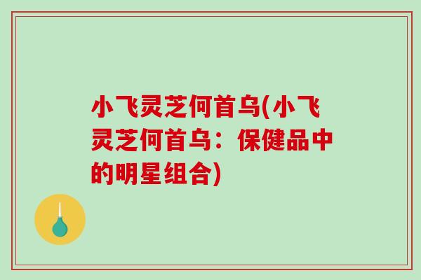 小飞灵芝何首乌(小飞灵芝何首乌：保健品中的明星组合)