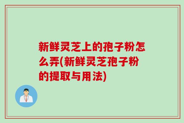 新鲜灵芝上的孢子粉怎么弄(新鲜灵芝孢子粉的提取与用法)