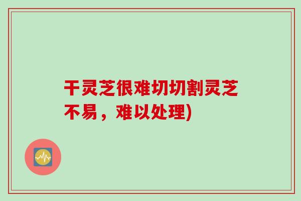 干灵芝很难切切割灵芝不易，难以处理)