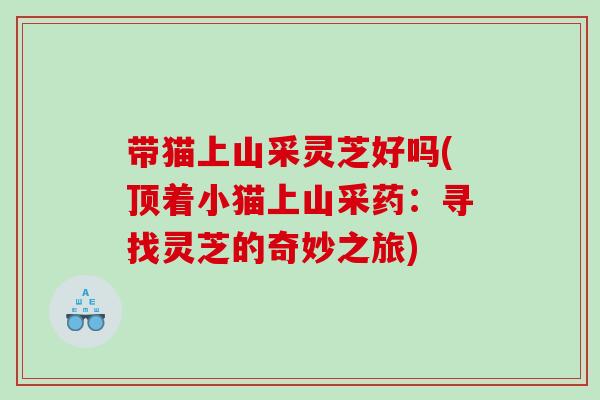带猫上山采灵芝好吗(顶着小猫上山采药：寻找灵芝的奇妙之旅)