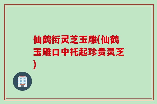 仙鹤衔灵芝玉雕(仙鹤玉雕口中托起珍贵灵芝)