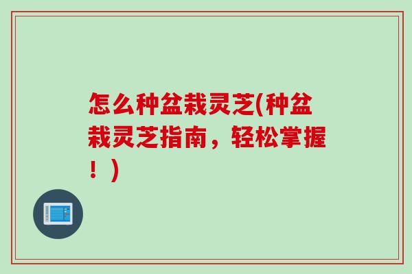 怎么种盆栽灵芝(种盆栽灵芝指南，轻松掌握！)