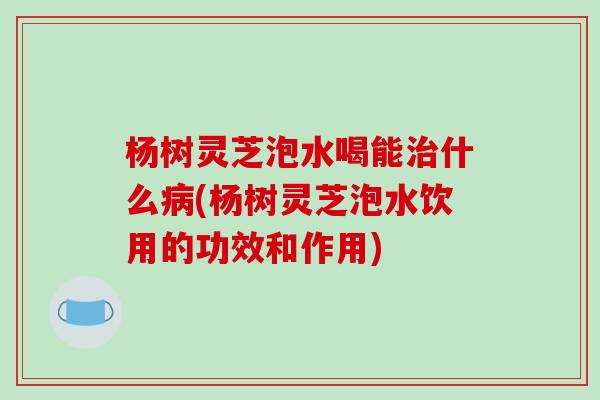 杨树灵芝泡水喝能治什么病(杨树灵芝泡水饮用的功效和作用)