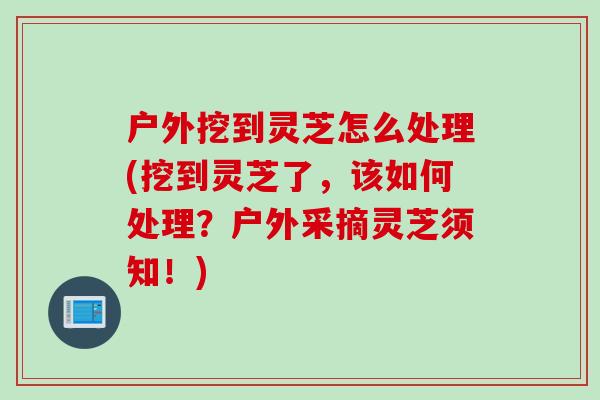 户外挖到灵芝怎么处理(挖到灵芝了，该如何处理？户外采摘灵芝须知！)