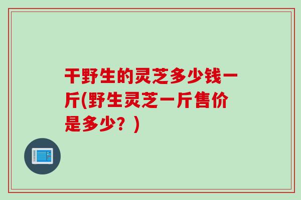 干野生的灵芝多少钱一斤(野生灵芝一斤售价是多少？)