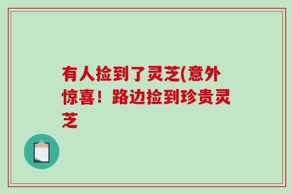 有人捡到了灵芝(意外惊喜！路边捡到珍贵灵芝