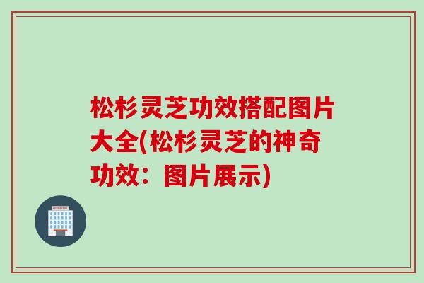 松杉灵芝功效搭配图片大全(松杉灵芝的神奇功效：图片展示)