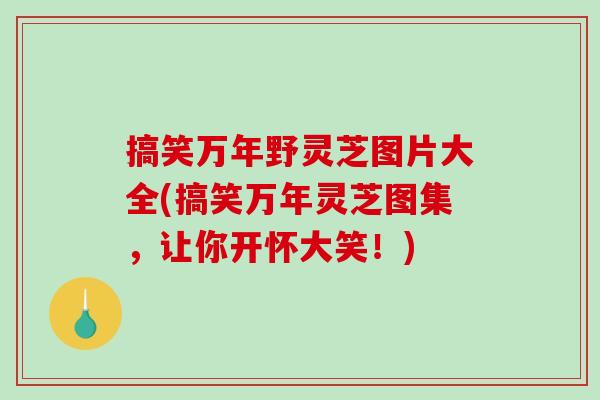 搞笑万年野灵芝图片大全(搞笑万年灵芝图集，让你开怀大笑！)