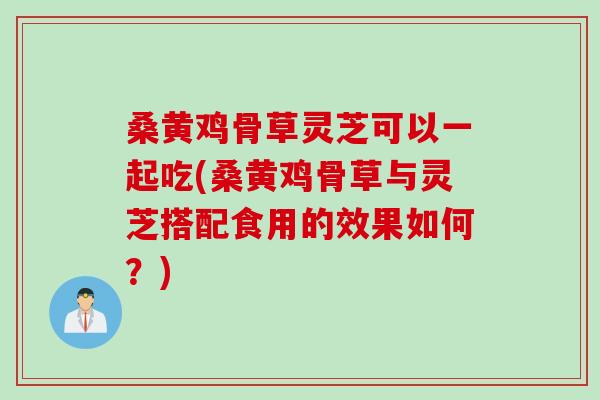 桑黄鸡骨草灵芝可以一起吃(桑黄鸡骨草与灵芝搭配食用的效果如何？)