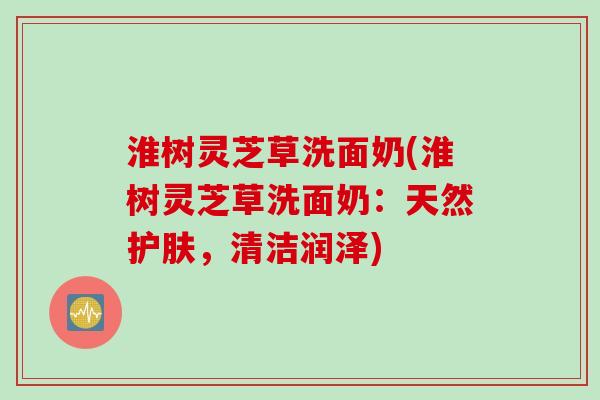 淮树灵芝草洗面奶(淮树灵芝草洗面奶：天然护肤，清洁润泽)