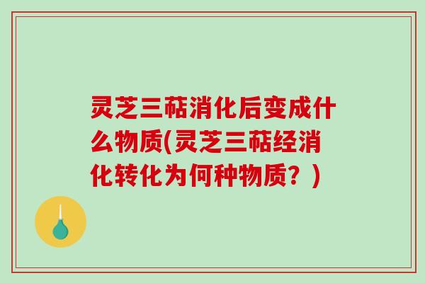 灵芝三萜消化后变成什么物质(灵芝三萜经消化转化为何种物质？)