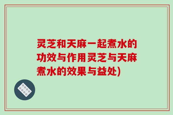 灵芝和天麻一起煮水的功效与作用灵芝与天麻煮水的效果与益处)