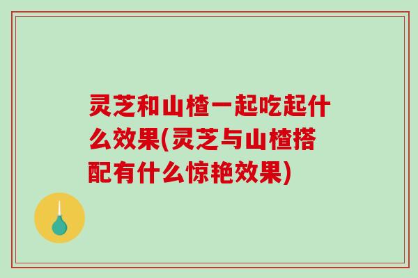 灵芝和山楂一起吃起什么效果(灵芝与山楂搭配有什么惊艳效果)