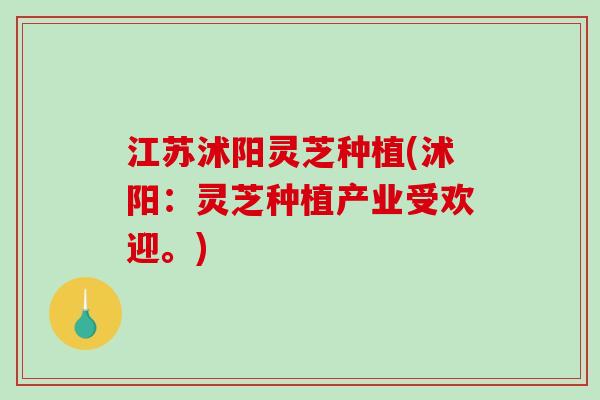 江苏沭阳灵芝种植(沭阳：灵芝种植产业受欢迎。)