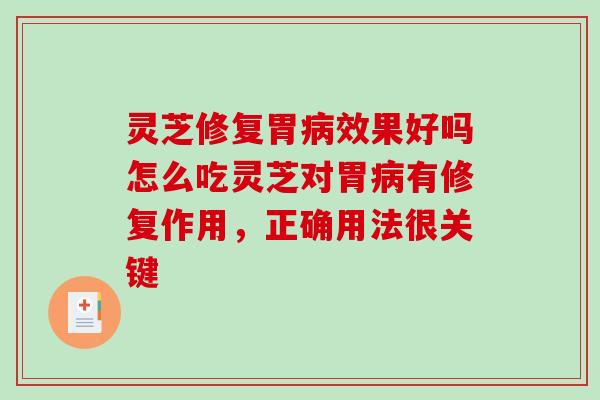 灵芝修复胃病效果好吗怎么吃灵芝对胃病有修复作用，正确用法很关键
