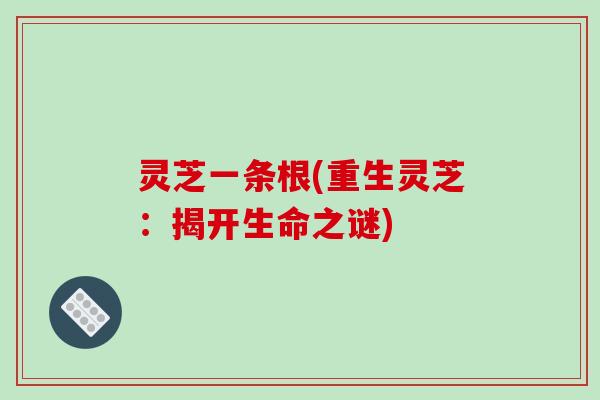 灵芝一条根(重生灵芝：揭开生命之谜)