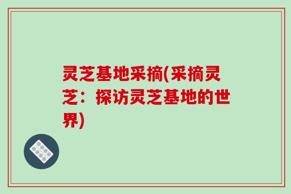 灵芝基地采摘(采摘灵芝：探访灵芝基地的世界)