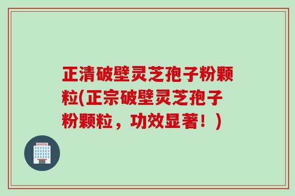 正清破壁灵芝孢子粉颗粒(正宗破壁灵芝孢子粉颗粒，功效显著！)