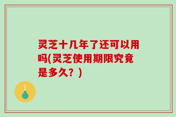 灵芝十几年了还可以用吗(灵芝使用期限究竟是多久？)