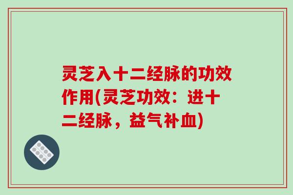 灵芝入十二经脉的功效作用(灵芝功效：进十二经脉，益气补血)