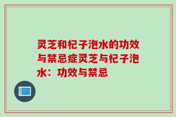 灵芝和杞子泡水的功效与禁忌症灵芝与杞子泡水:功效与禁忌 灵芝和杞子泡水的功效与禁忌症灵芝与杞子泡水:功效与禁忌