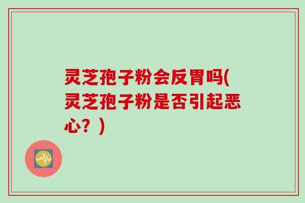 灵芝孢子粉会反胃吗(灵芝孢子粉是否引起恶心？)