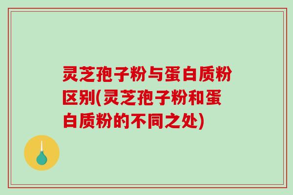 灵芝孢子粉与蛋白质粉区别(灵芝孢子粉和蛋白质粉的不同之处)