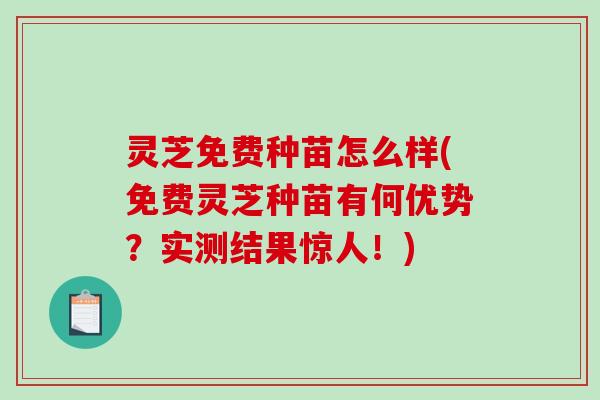灵芝免费种苗怎么样(免费灵芝种苗有何优势？实测结果惊人！)