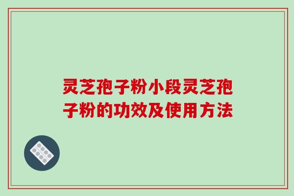 灵芝孢子粉小段灵芝孢子粉的功效及使用方法