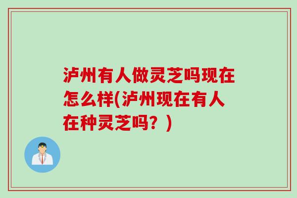 泸州有人做灵芝吗现在怎么样(泸州现在有人在种灵芝吗？)