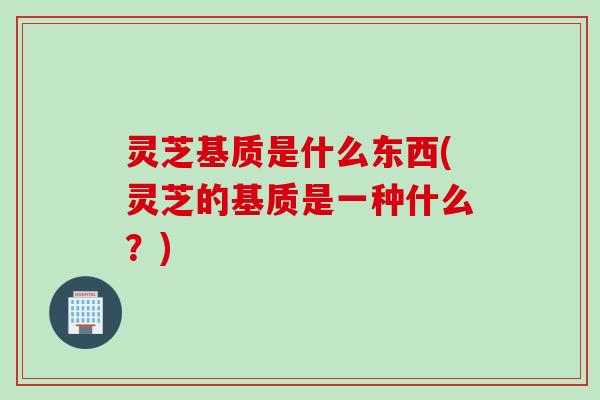 灵芝基质是什么东西(灵芝的基质是一种什么？)