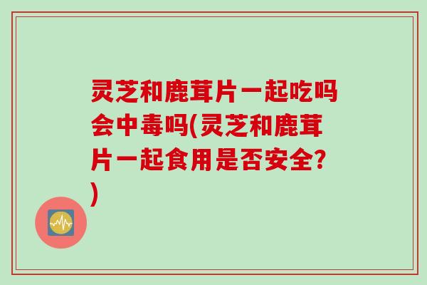 灵芝和鹿茸片一起吃吗会中毒吗(灵芝和鹿茸片一起食用是否安全？)