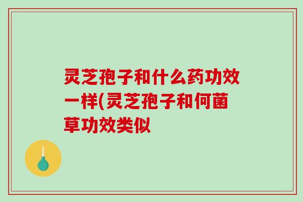 灵芝孢子和什么药功效一样(灵芝孢子和何菌草功效类似