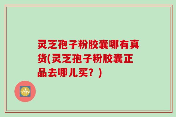灵芝孢子粉胶囊哪有真货(灵芝孢子粉胶囊正品去哪儿买？)