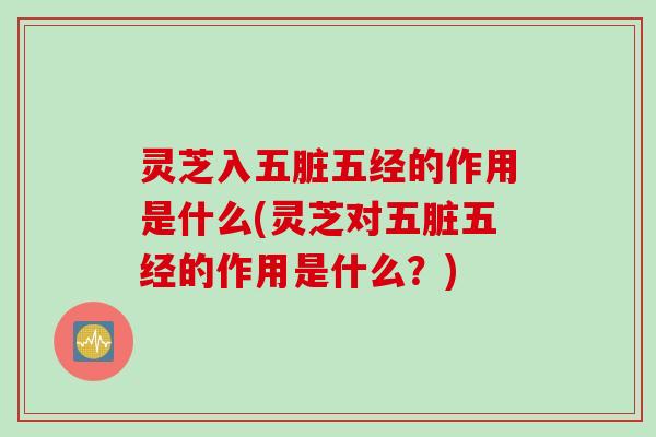 灵芝入五脏五经的作用是什么(灵芝对五脏五经的作用是什么？)