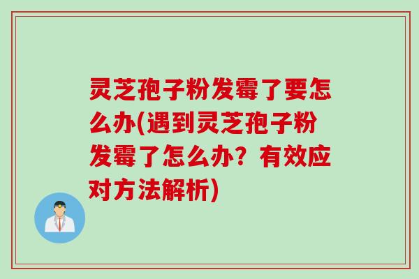 灵芝孢子粉发霉了要怎么办(遇到灵芝孢子粉发霉了怎么办？有效应对方法解析)