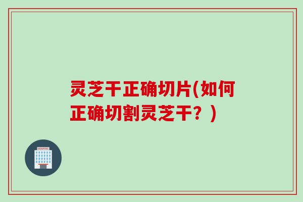 灵芝干正确切片(如何正确切割灵芝干？)