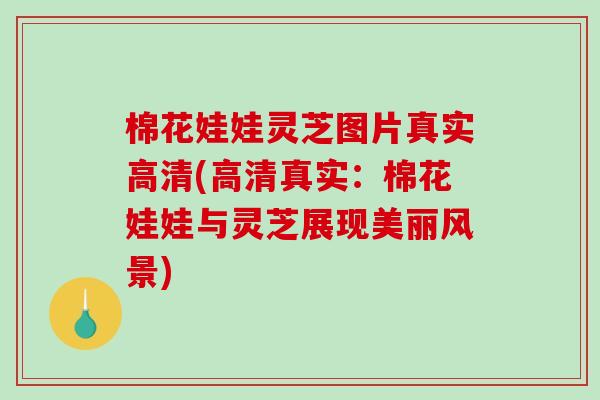 棉花娃娃灵芝图片真实高清(高清真实：棉花娃娃与灵芝展现美丽风景)