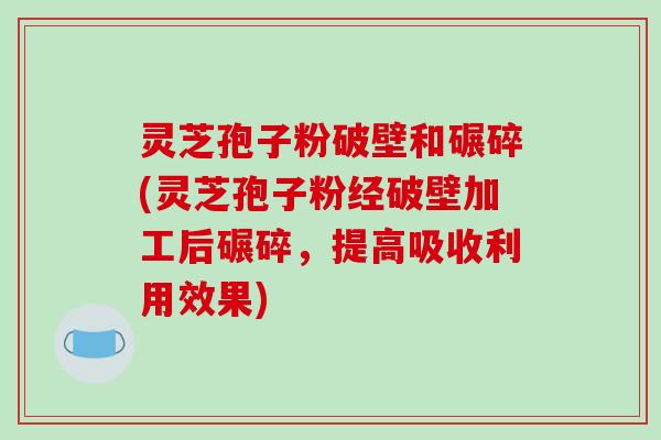 灵芝孢子粉破壁和碾碎(灵芝孢子粉经破壁加工后碾碎，提高吸收利用效果)