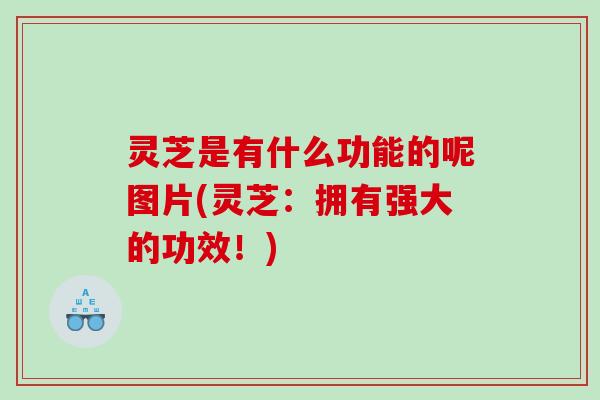 灵芝是有什么功能的呢图片(灵芝：拥有强大的功效！)
