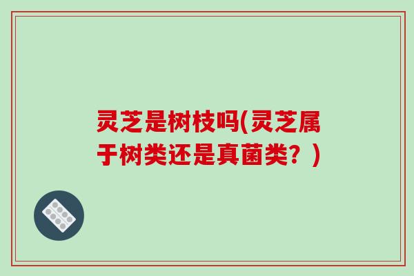 灵芝是树枝吗(灵芝属于树类还是真菌类？)