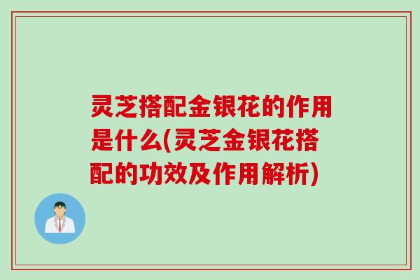 灵芝搭配金银花的作用是什么(灵芝金银花搭配的功效及作用解析)