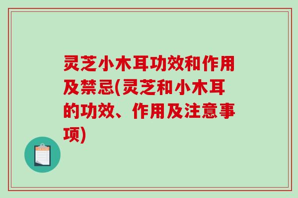 灵芝小木耳功效和作用及禁忌(灵芝和小木耳的功效、作用及注意事项)
