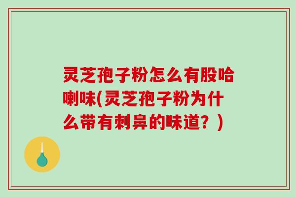 灵芝孢子粉怎么有股哈喇味(灵芝孢子粉为什么带有刺鼻的味道？)