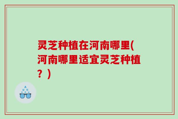 灵芝种植在河南哪里(河南哪里适宜灵芝种植？)