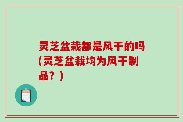 灵芝盆栽都是风干的吗(灵芝盆栽均为风干制品？)