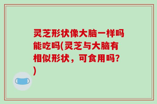 灵芝形状像大脑一样吗能吃吗(灵芝与大脑有相似形状,可食用吗?) 灵芝形状像大脑一样吗能吃吗(灵芝与大脑有相似形状,可食用吗?)